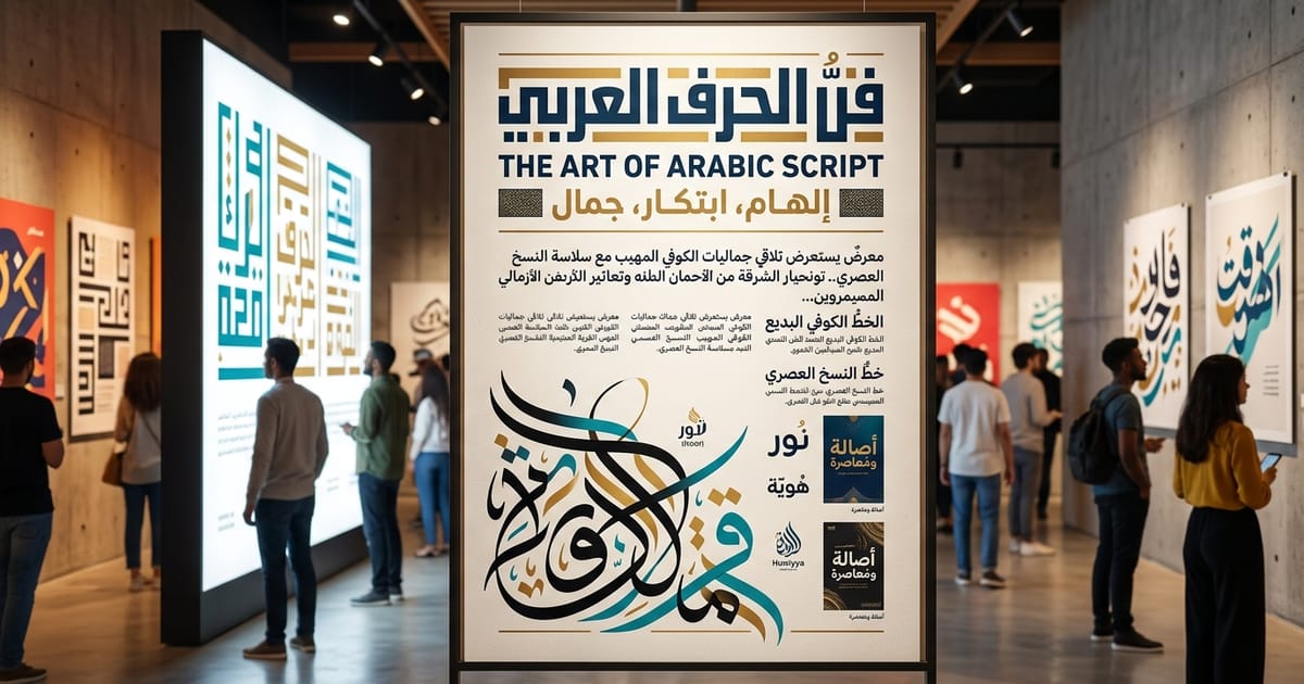 Modern Kufi and Naskh Arabic Font Showcase