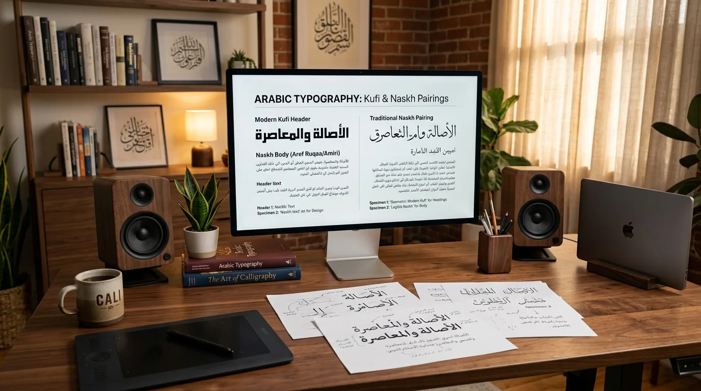 Mastering Arabic Typography: Modern Kufi & Naskh Font Pairing