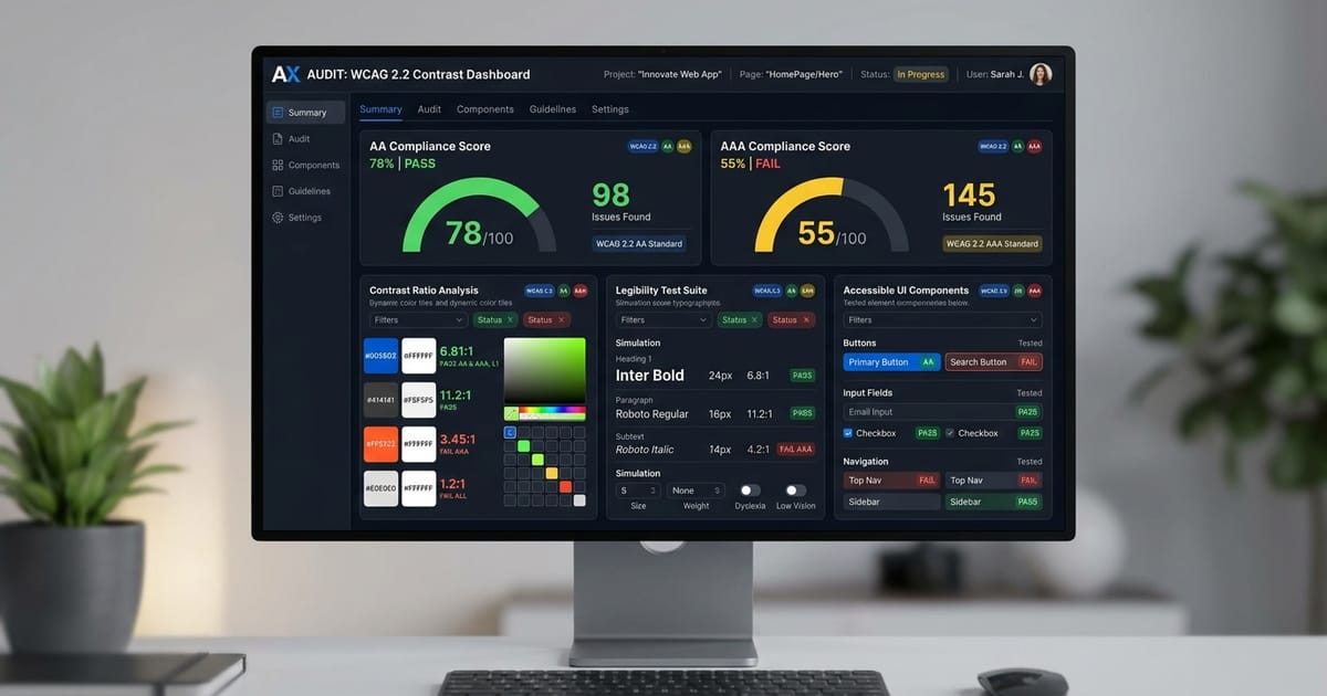 WCAG 2.2 Contrast Auditing Dashboard